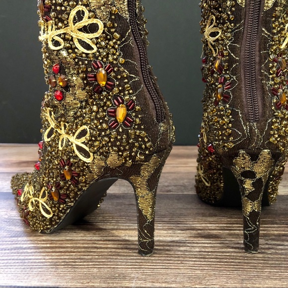 Vintage Colin Stuart Embroidered Beaded Boots - Picture 5 of 10